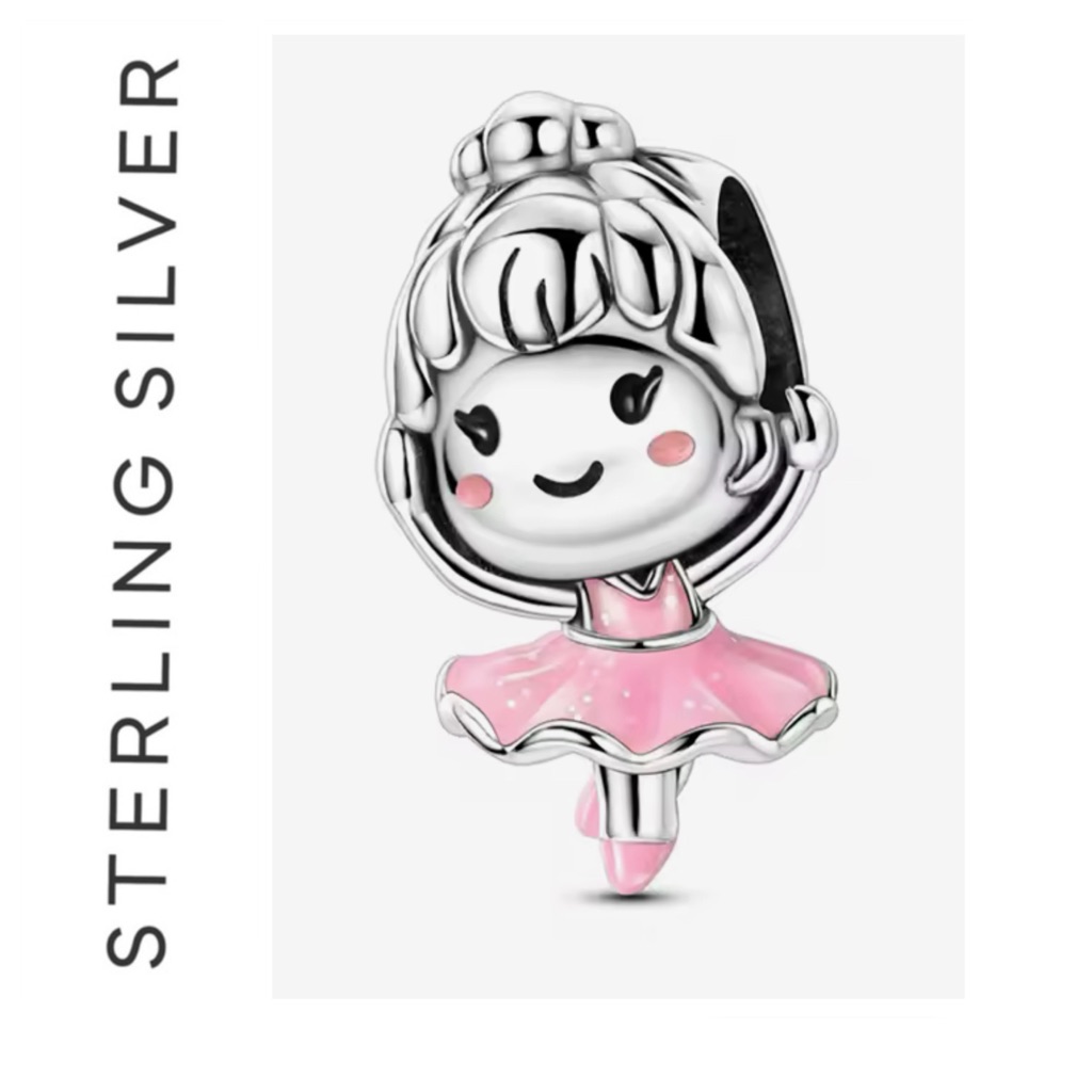 S925 Sterling Silver Ballerina Dangle Charm
